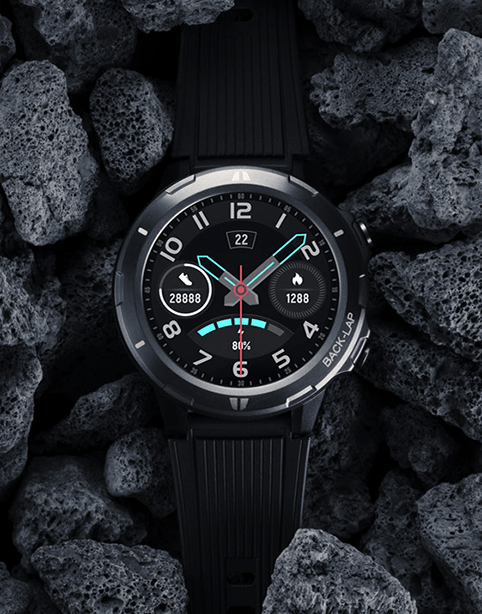 UMIDIGI Uwatch GT smartwatch in black, showcasing full touch display and waterproof design, ideal for sports activities.