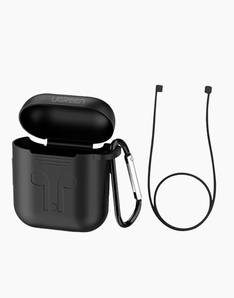 Ugreen AirPods Silicon Case Anti-Shocks + Strip + Hook Black