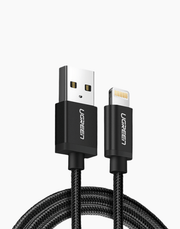 Nylon Braid Anti Cut MFI Certified Lightning Cable By Ugreen Black