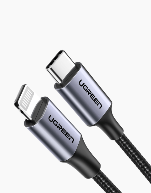 Nylon PD Anti Cut MFI Certified Lightning To Type-c By Ugreen Black