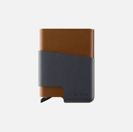HITCH CUT-OUT Cardholder - RFID Block Featured - Handmade Natural Genuine Leather - Havan-Blue Gray
