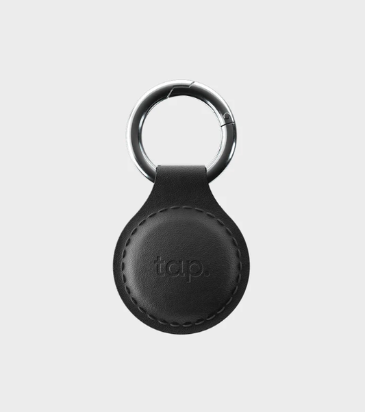 Tap NFC Keychain - Share Everything With A Tap - Handmade Natural Leather - Black