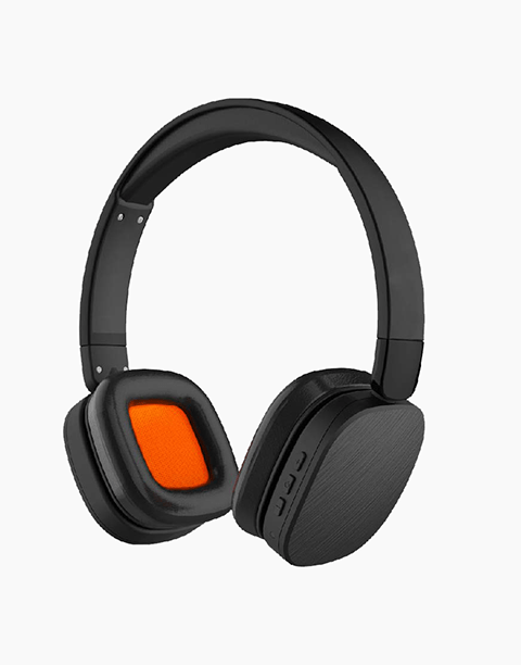 Black Vidvie BT2101 Bluetooth headset with 360-degree surround sound by Smartkoshk, showing the sleek over-ear design.
