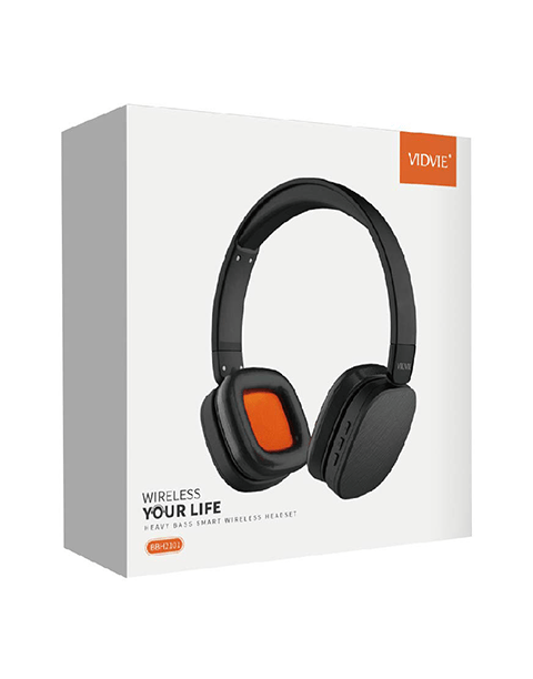 Black Vidvie BT2101 Bluetooth headset by Smartkoshk with 360-degree surround sound, shown from a side angle.