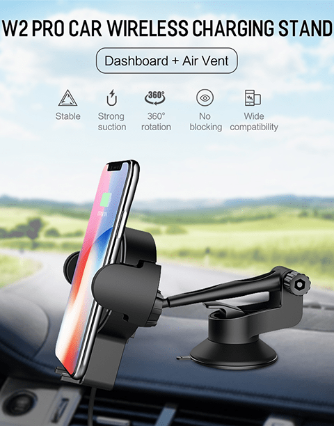 W2 Pro By Rock Wireless Charger + Car Holder With Many Options To install