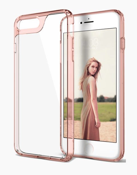 iPhone 7 Plus Caseology Waterfall Series Slim Transparent Clear Cushion Grip Rose Gold