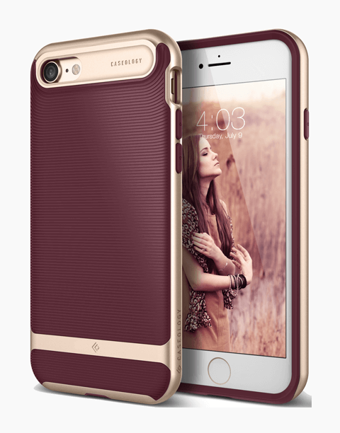 iPhone 7 Caseology Wavelength Burgundy / Frame Gold