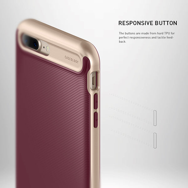 iPhone 7 Plus Caseology Wavelength Burgundy / Frame Gold