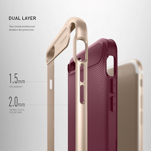 iPhone 7 Plus Caseology Wavelength Burgundy / Frame Gold