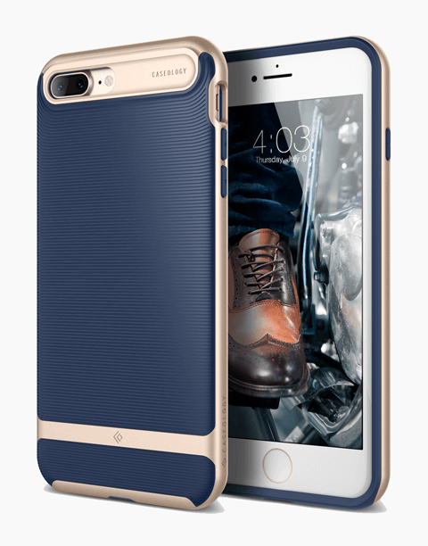 iPhone 7 Plus Caseology Wavelength Navy / Frame Gold