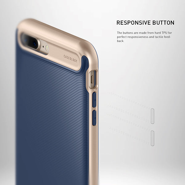 iPhone 7 Plus Caseology Wavelength Navy / Frame Gold