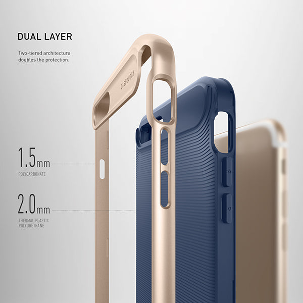 iPhone 7 Plus Caseology Wavelength Navy / Frame Gold