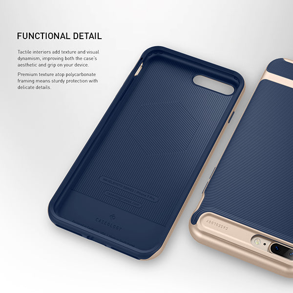 iPhone 7 Plus Caseology Wavelength Navy / Frame Gold
