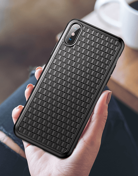 BV 2nd من باسيوس جراب نحيف و مرن ايفون Xs Max اسود