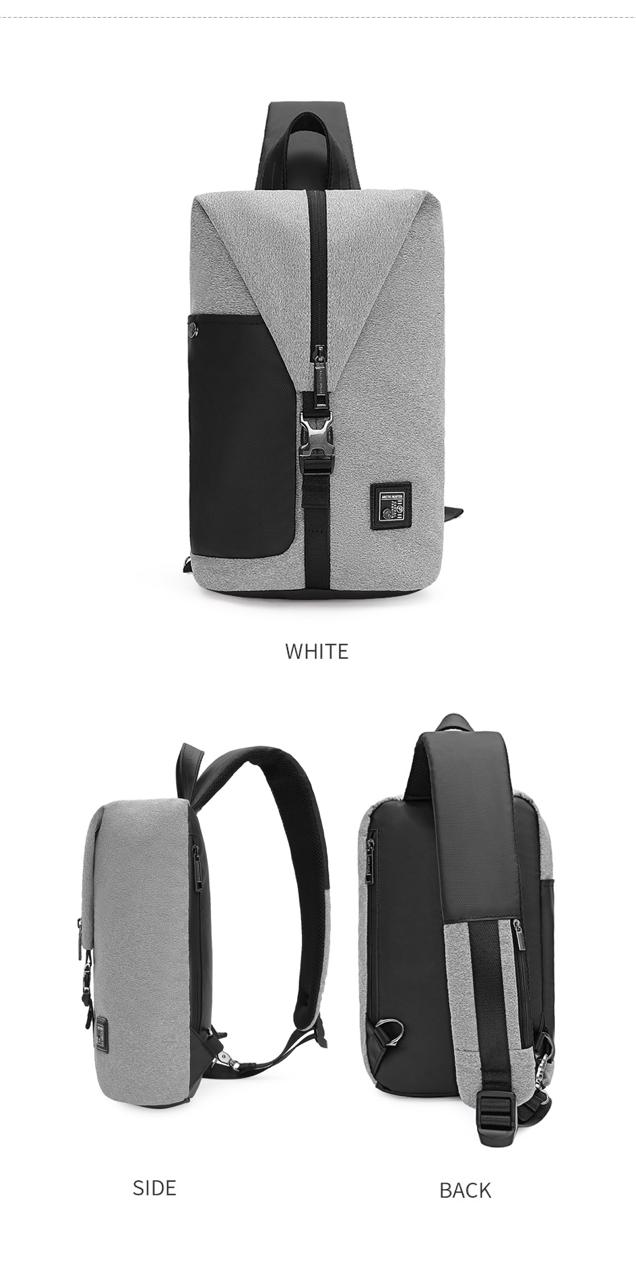 ARCTIC HUNTER XB00061- Crossbody Waterproof Men Chest Bag Gray