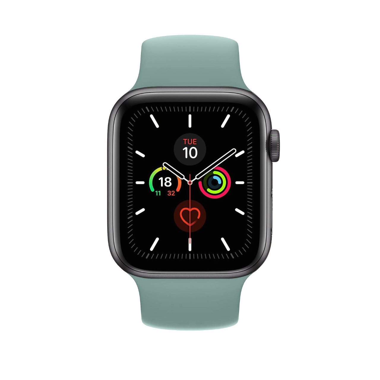 Coteetcl silicone solo loop nylon Apple Watch band for 44mm and 42mm, shown in black with smooth, flexible design.