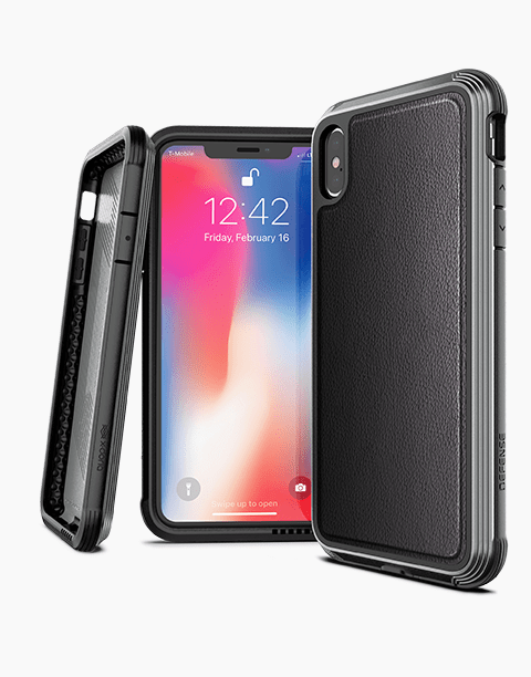 Defense Lux Leather By X-Doria For iPhone Xs Max Anti Shocks Case Up To 3M Black