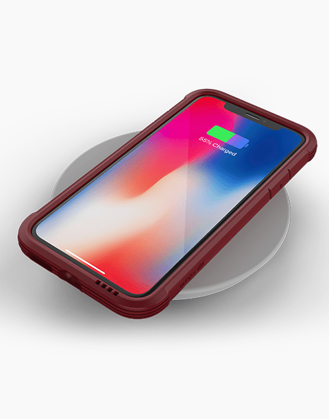 Defense Lux Leather By X-Doria For iPhone Xs | X Anti Shocks Case Up To 3M Red