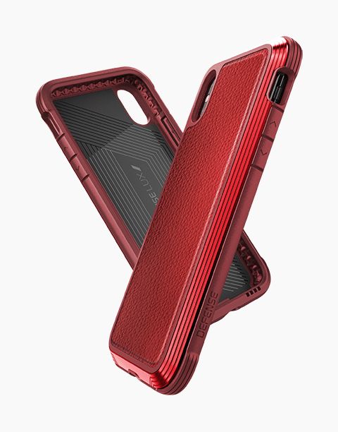 Defense Lux Leather By X-Doria For iPhone Xs | X Anti Shocks Case Up To 3M Red