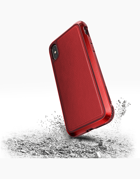 Defense Lux Leather By X-Doria For iPhone Xs | X Anti Shocks Case Up To 3M Red