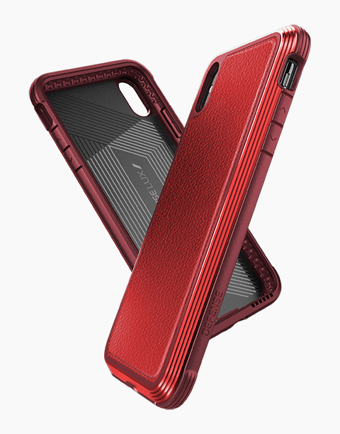 Defense Lux Leather By X-Doria For iPhone Xs Max Anti Shocks Case Up To 3M Red