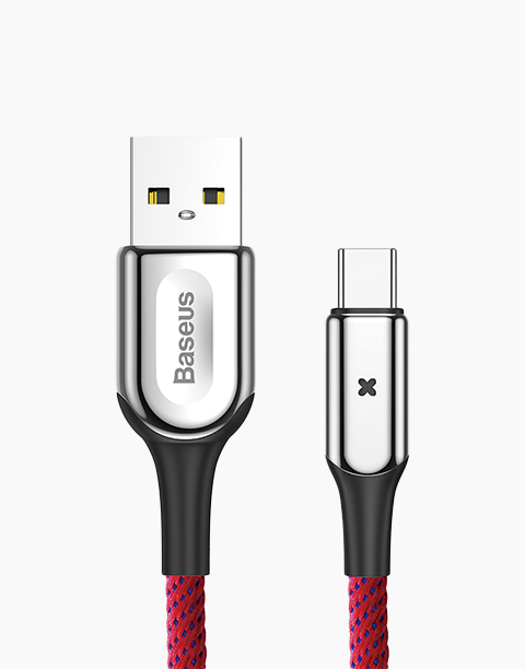 X Type By Baseus Anti-Cut Cable, USB For Type-C QC 3.0 1M Red