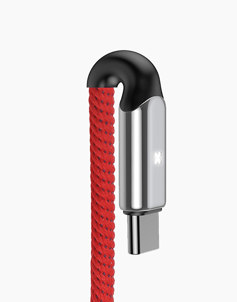 X Type By Baseus Anti-Cut Cable, USB For Type-C QC 3.0 1M Red