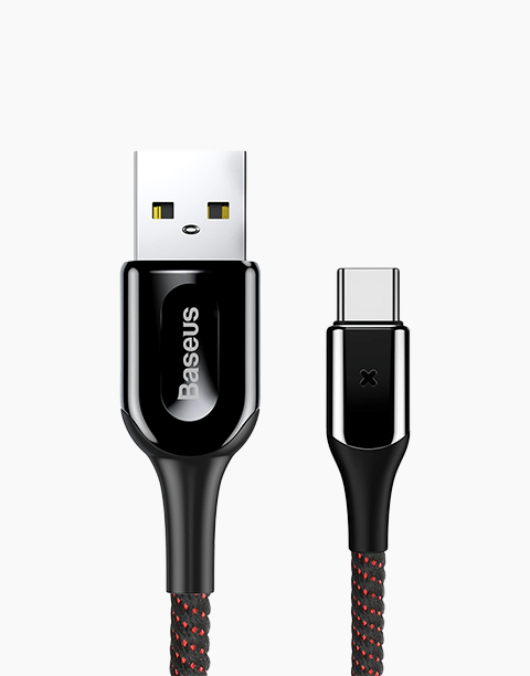X Type By Baseus Anti-Cut Cable, USB For Type-C QC 3.0 1M Black
