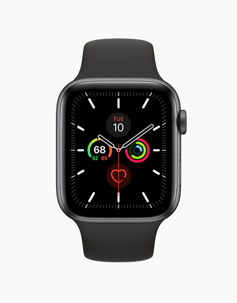 Apple Watch Series 5 GPS 44mm Gray Aluminum Body With Black Band