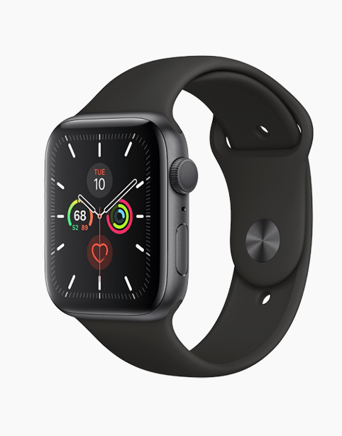 Apple Watch Series 5 GPS 44mm Gray Aluminum Body With Black Band