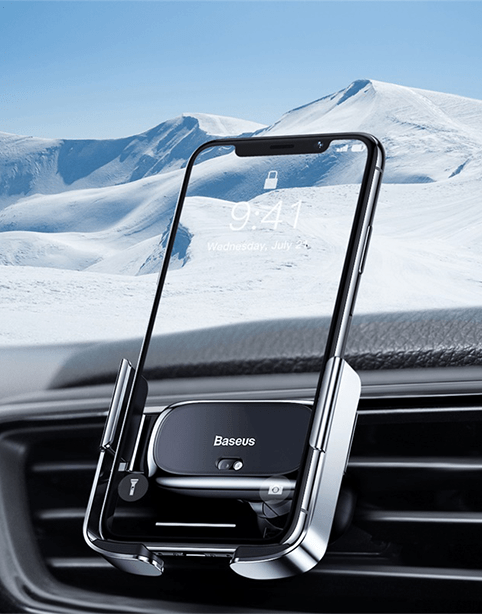 Baseus Mini Electric Car Holder With Sensor Silver
