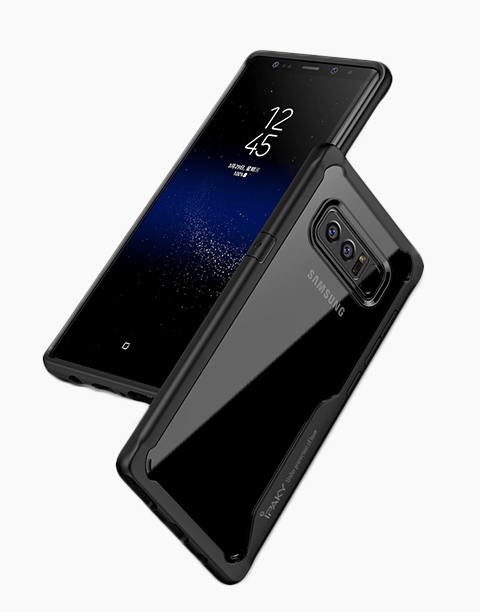 Bumper TPU By iPaky Transparent Protective Case For Note 8 – Red