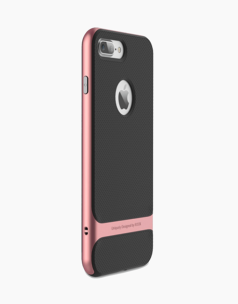 Royce Series By Rock Dual Layer Thin & Slim Shockproof Case for iPhone 7 Plus - Black/Rose