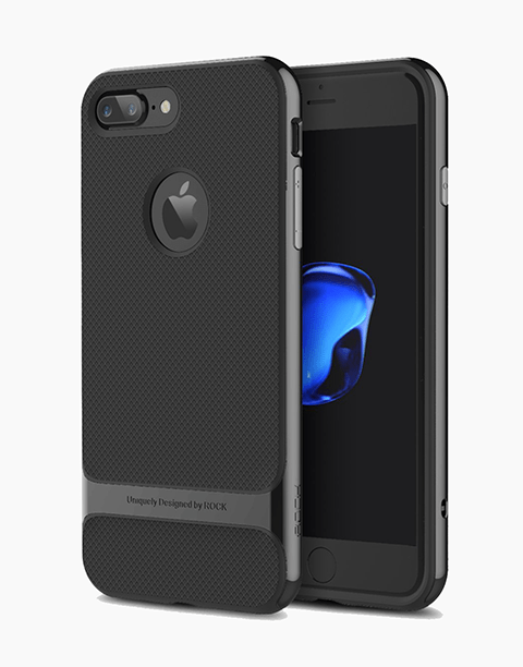 Royce Series By Rock Dual Layer Thin & Slim Shockproof Case for iPhone 7 Plus - Black