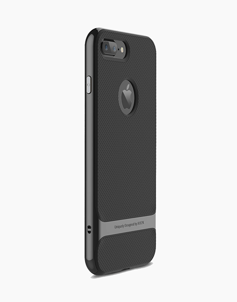 Royce Series By Rock Dual Layer Thin & Slim Shockproof Case for iPhone 7 Plus - Black
