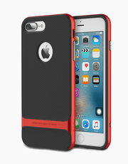 Royce Series By Rock Dual Layer Thin & Slim Shockproof Case for iPhone 7 Plus - Black/Red