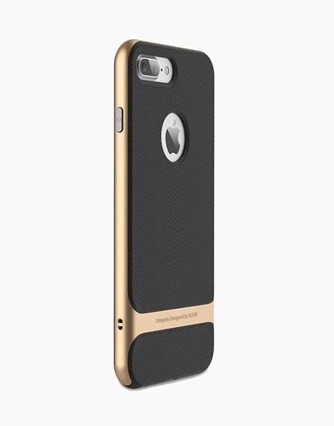 Royce Series By Rock Dual Layer Thin & Slim Shockproof Case for iPhone 7 Plus - Black/Gold