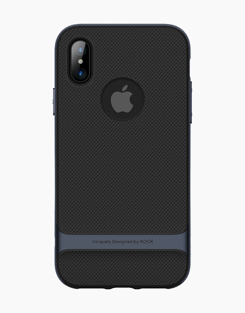 Royce Series By Rock Dual Layer Thin &amp; Slim Shockproof Case for iPhone X - Black/Navy