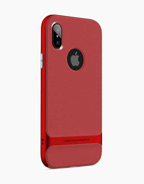 Royce Series By Rock Dual Layer Thin &amp; Slim Shockproof Case for iPhone X - Red