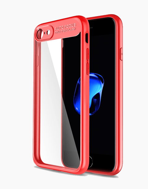 Clarity Series Original By Rock Transparent Slim Case For iPhone 8 | 7 - Red