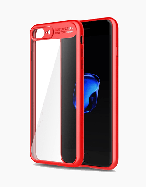 Clarity Series Original By Rock Transparent Slim Case For iPhone 8P | 7P - Red