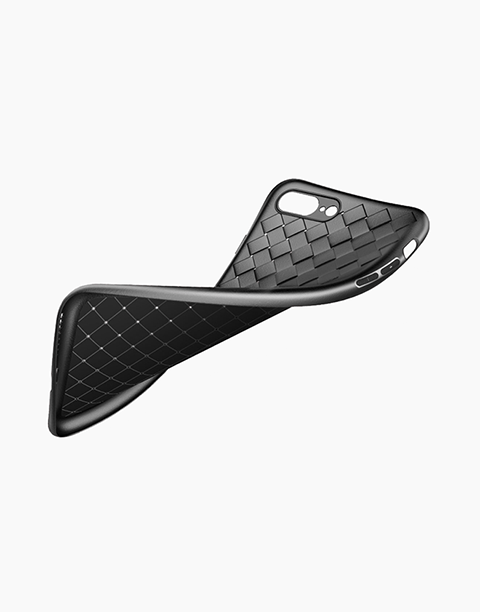 Ultrathin Weave Series Case By Rock with Flexible & Soft TPU Material Anti Scratch & Fingerprint iPhone 8P | 7P - Black