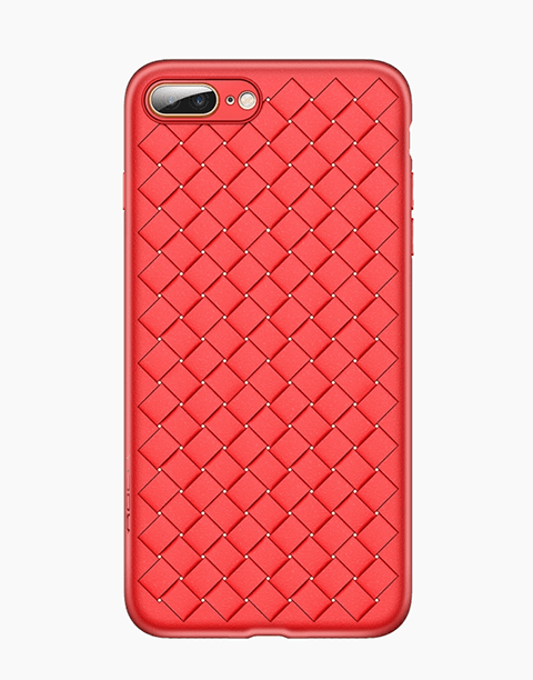 Ultrathin Weave Series Case By Rock with Flexible &amp; Soft TPU Material Anti Scratch &amp; Fingerprint iPhone 8P | 7P - Red