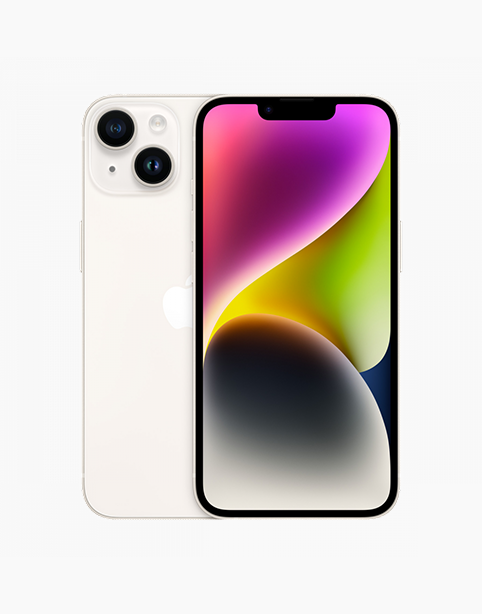 Apple iPhone 14 6.1" Super Retina XDR OLED, HDR10, Dolby Vision, Apple A15 Bionic (5 nm), 12 MP, f/1.5