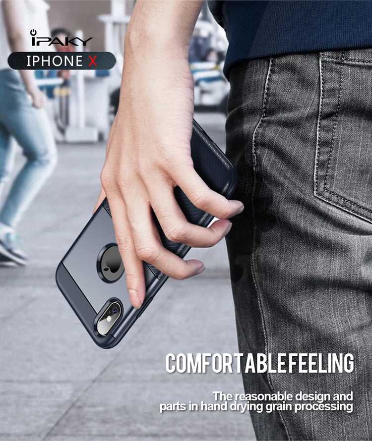 Shield Series By iPaky Slim Anti-shock Case For iPhone X – Blue