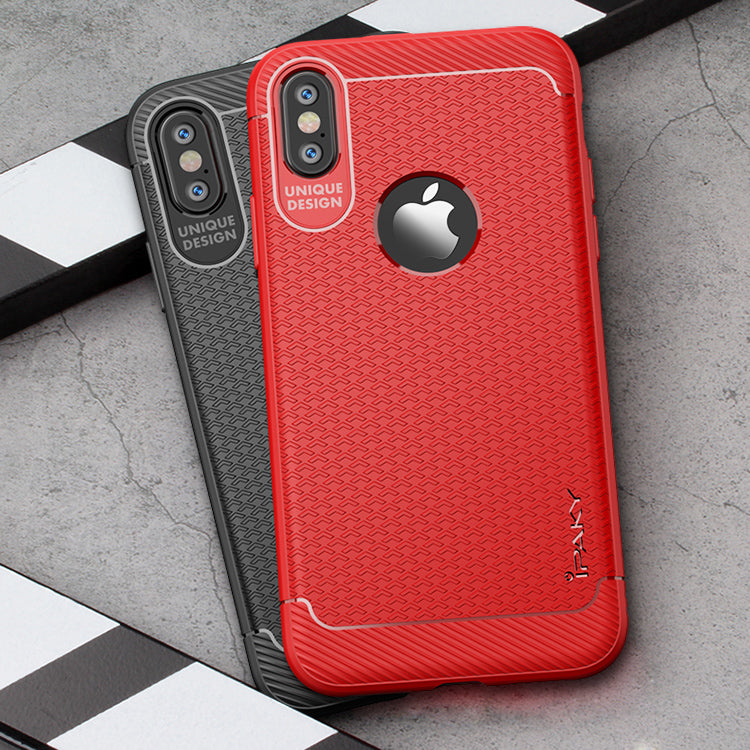 Simple Series By iPaky Slim Anti-shock Case For iPhone X – Red