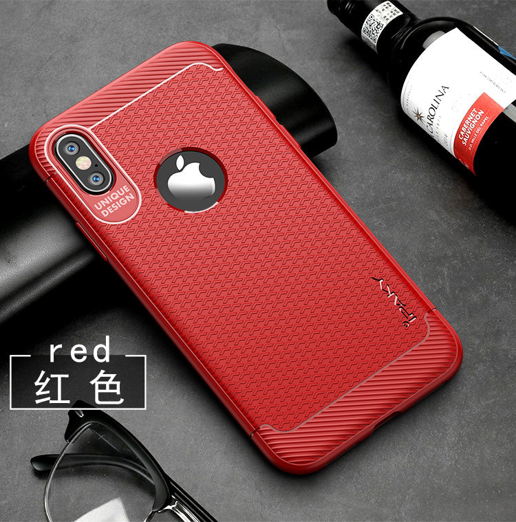 Simple Series By iPaky Slim Anti-shock Case For iPhone X – Red