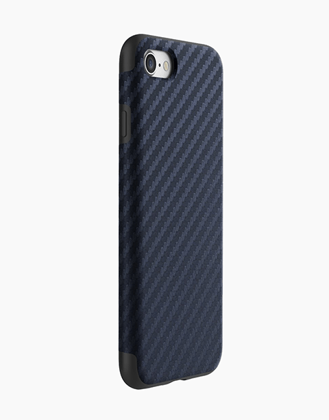 Origin Carbon Fiber By Rock With Bulit-in Magnetic Metal Plate for iPhone 7P | 8P - Navy