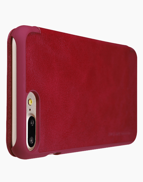 Nillkin Qin Series Slim Flip Leather Wallet Cover Built-in Credit Card Slots For iPhone 7P | 8P - Red