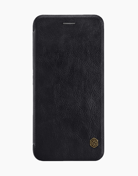 Nillkin Qin Series Slim Flip Leather Wallet Cover Built-in Credit Card Slots For iPhone 7P | 8P - Black